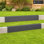 Profil za rubove vrta 2 kom. 100 x 20 x 15 cm Čelik Crna - Crna 100 x