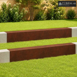 Profil za rubove vrta 2 kom. 100 x 20 x 15 cm Otporni čelik Rđa - Otpo