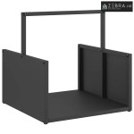 Stalak za drva crni 40x40x40 cm hladno valjani čelik - Crna