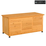Vrtna kutija za pohranu i jastuke, puno drvo, 127x56x60 cm, žuta