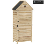 Vrtna šupa s 4 police, drvena šupa za pohranu, vodootporni asfaltni kr