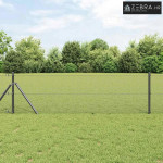 Zavarena žičana ograda 50 x 0,6 m PVC Siva - Siva 16 x 16 mm 50 x 0,6