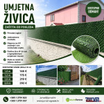 UMJETNA ŽIVICA UMJETNA TRAVA ZAŠTITA OD POGLEDA 14 EURA M2