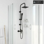 Sustav tuša Crna Nehrđajući čelik 21 x 48 x 112 cm - Crna Četvrtasto