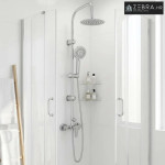 Sustav tuša Crna Nehrđajući čelik 21 x 48 x 112 cm - Crna Okruglo
