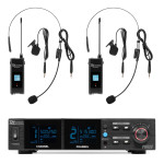 Power Dynamics PD522B UHF Wireless Microphone Set with 2 bodypack mic.