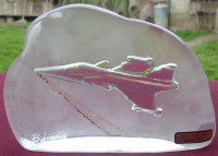 Avijatičarska kristalna skulpura sa potpisom iz Švedske