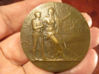 Francuska medalja PRO PATRIA vojne vježbe 1911, bronca, 50 mm, 57.67 g
