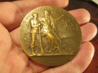 Francuska medalja PRO PATRIA vojne vježbe 1911, bronca, 50 mm, 62 gram