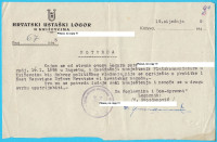 HRVATSKI USTAŠKI LOGOR KRIŽEVCI stari orig. dokument od 19.1.1945. NDH