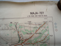 JNA topografska karta MAJA , oznaka strogo pov, 1:25000