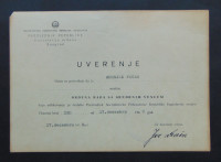 Orden Rada sa srebrnim vencem - 1968.Uvjerenje