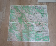 Ratni vojni zemljovid JNA sa shemom inženjerijskog zaprečavanja