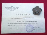 SFRJ - Orden rada s uvjerenjem - dobro patiniran bez kutije