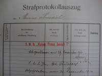 STRAFPROTOKOLLAUSZUG - austro-ugarska "Franz Kaiser Josip"-dio 2