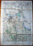 WWII TOPOGRAFSKA KARTA BEOGRAD 1943 GODINA