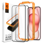 2 komada SPIGEN ALM GLASS FC kaljeno staklo za iPHONE 15 PLUS