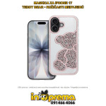 MASKICA ZA IPHONE 17 MEDVJEDIĆ TEDDY BEAR ROZA ŠLJOKICE FUTROLA