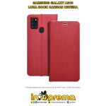 SAMSUNG A21S MASKICA PREKLOPNA LUNA CARBON CRVENA MASKA FUTROLA