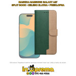 SAMSUNG A57 MASKICA PREKLOPNA ZELENO ZLATNA MASKA FUTROLA SPLIT BOOK