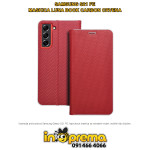SAMSUNG S21 FE MASKICA PREKLOPNA LUNA CARBON CRVENA MASKA FUTROLA