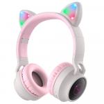 Bežične slušalice Cat ear (Mačje uši) s mikrofonom - roze