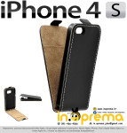 PREKLOPNA MASKICA FLIP FUTROLA ZA IPHONE 4 4S CRNA