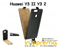 Huawei Y3 II Y3 2 Y2-2 maska preklopna flip kožna crna