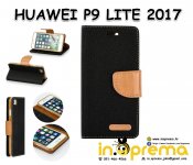 Huawei P9 Lite P9 P 9 Lite 2017 maska preklopna book kožna crna