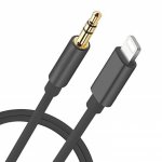 Iphone audio kabel, lightning na 3.5mm, 1m, crni