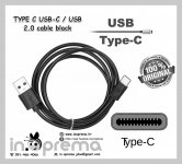 USB KABEL TYPE C TIP C USB C 1M CRNI