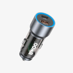 45W USB-C auto punjač s 2 priključka, prozirni i sivi Max BWOO