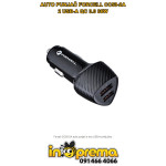 AUTO PUNJAČ FORCELL 36W 2X USB-A QC 3.0 CC50-2A BRZI ADAPTER CRNI