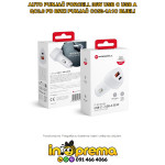 AUTO PUNJAČ FORCELL 38W USB C USB A QC3 PD BRZI BIJELI
