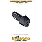 AUTO PUNJAČ FORCELL 40W 2X USB-C PD 3.0 CC50-2C BRZI ADAPTER CRNI