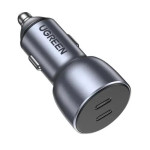 Auto punjač UGREEN, 36W, USB-C PD+USB-C PD, sivi