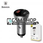 BASEUS Dual Digital Display auto punjač TypeC + USB sa LED ekranom 45W