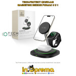 BEŽIČNI PUNJAČ 3 U 1 ZA IPHONE I APPLE WATCH TECH A46 15W CRNI