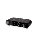 Bežični punjač KSIX Retro (s alarmom i mjeračem temperature, 10 W, crn