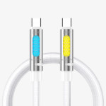 BWOO USB-C na USB-C 240w bijeli kabel za punjenje s RGB ambijetalnim
