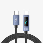 BWOO USB-C na USB-C alu kabel za punjenje s LED zaslonom (65W), 1 m