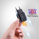 Charger QC3.0 3A 18W USB 1 Port EU Plug - WHITE PUNJAC ADAPTER