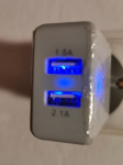 NOVO! dva USB brzi punjač 2.1a 1.5a ANDROID, IPHONE, TABLET