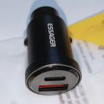 ESSAGER 30W brzi auto punjač za mobitele 12V/24V USB A + TIP C