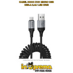 KABEL MICRO USB HOCO X121 USB A 2.4A 1.5M CRNI SPIRALNI