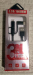 Kabel za punjenje-prijenos podataka, 3u1, USB micro, Type-C, Lightning