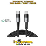 KABEL USB C TIP C 2M 200CM PD 60W 3A TECH PLETENI SIVI
