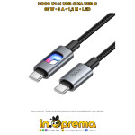 KABEL USB C NA USB C 60W 3A 1.2M HOCO U144 LED CRNI BRZO PUNJENJE
