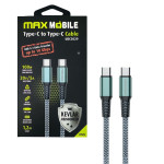 MAXMOBILE DATA KABEL TYPE C-TYPE C UDC3029 KEVLAR GRAY 3.1Gen.100W 5A