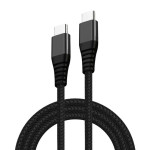 Premium pleteni kabel USB-C na USB-C crni 1,2m